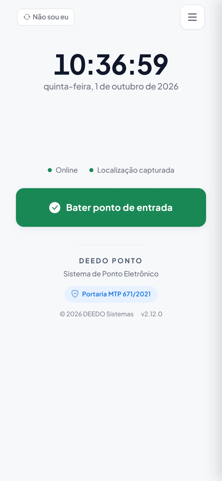 Painel do administrador e registro de ponto pelo celular no Deedo Ponto